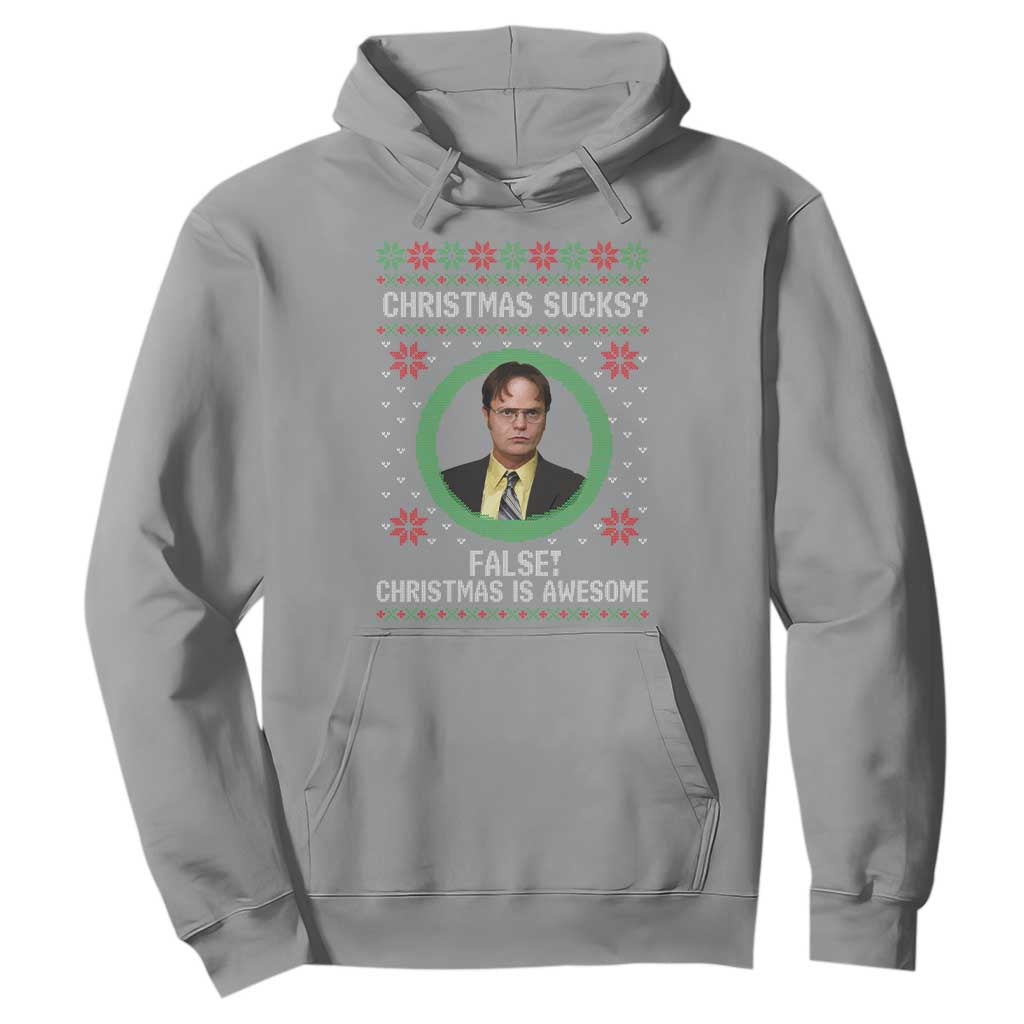 Christmas Sucks FALSE Christmas Is Awesome Hoodie Funny Xmas Office Holiday Humor TS02 Sport Gray Print Your Wear