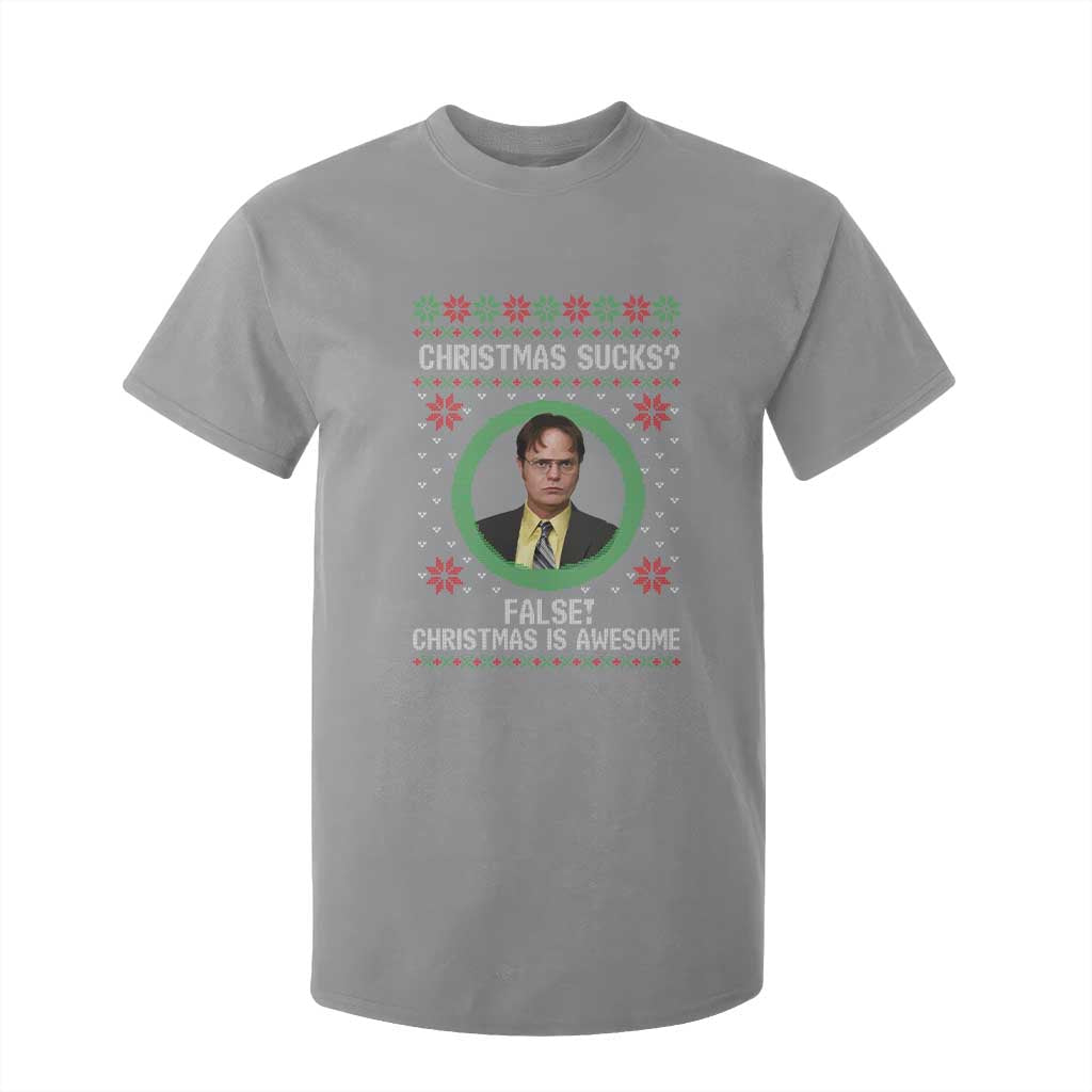 Christmas Sucks FALSE Christmas Is Awesome T Shirt For Kid Funny Xmas Office Holiday Humor TS02 Sport Gray Print Your Wear