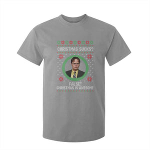 Christmas Sucks FALSE Christmas Is Awesome T Shirt For Kid Funny Xmas Office Holiday Humor TS02 Sport Gray Print Your Wear