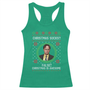 Christmas Sucks FALSE Christmas Is Awesome Racerback Tank Top Funny Xmas Office Holiday Humor TS02 Irish Green Print Your Wear