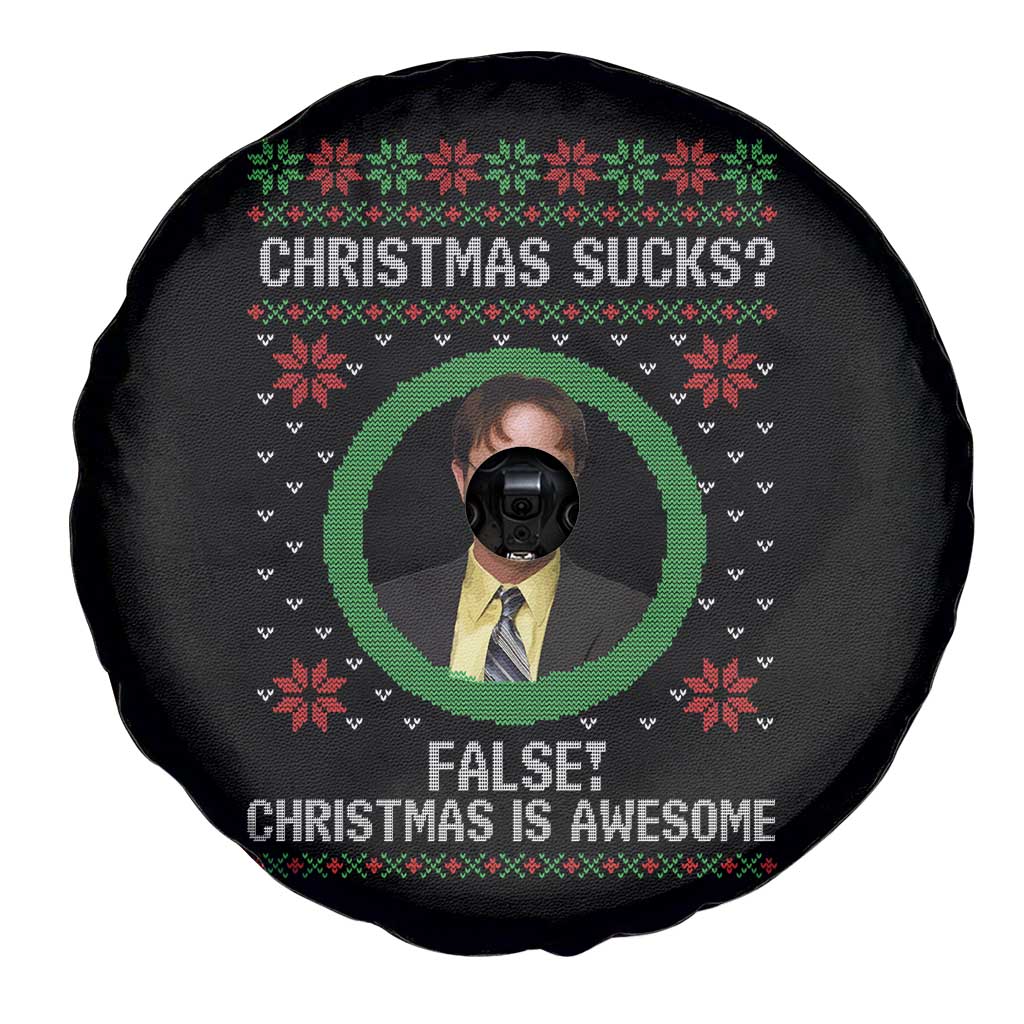 Christmas Sucks FALSE Christmas Is Awesome Spare Tire Cover Funny Xmas Office Holiday Humor TS02 Print Your Wear