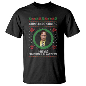 Christmas Sucks FALSE Christmas Is Awesome T Shirt Funny Xmas Office Holiday Humor TS02 Black Print Your Wear