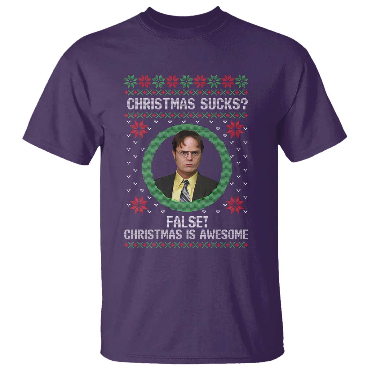 Christmas Sucks FALSE Christmas Is Awesome T Shirt Funny Xmas Office Holiday Humor TS02 Purple Print Your Wear