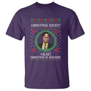 Christmas Sucks FALSE Christmas Is Awesome T Shirt Funny Xmas Office Holiday Humor TS02 Purple Print Your Wear