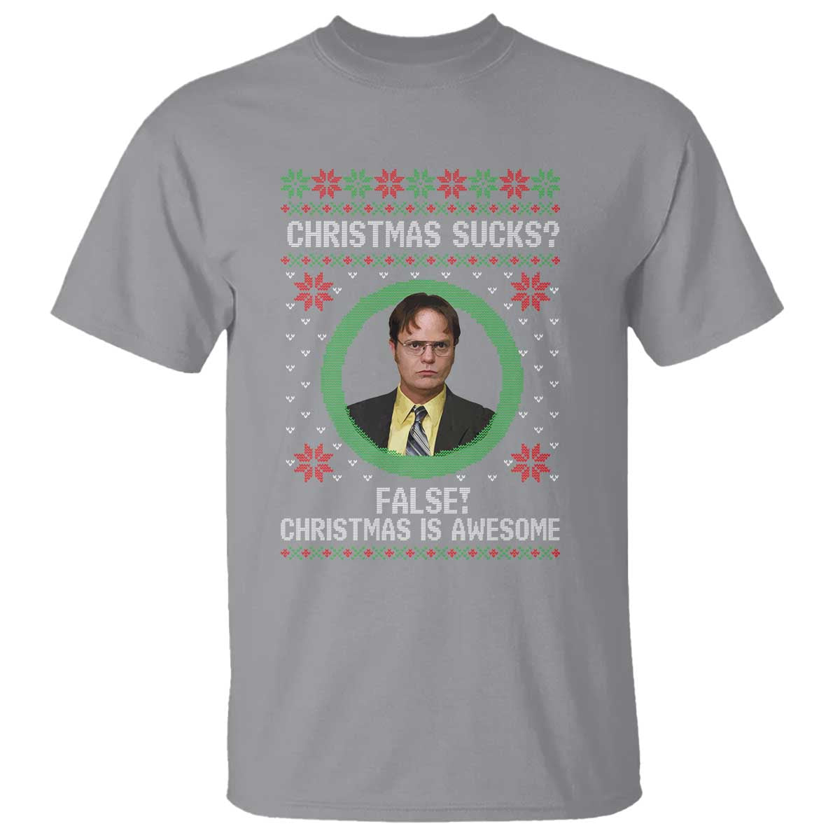 Christmas Sucks FALSE Christmas Is Awesome T Shirt Funny Xmas Office Holiday Humor TS02 Sport Gray Print Your Wear