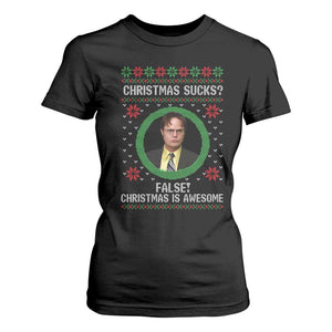 Christmas Sucks FALSE Christmas Is Awesome T Shirt For Women Funny Xmas Office Holiday Humor TS02 Black Print Your Wear