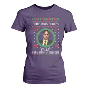 Christmas Sucks FALSE Christmas Is Awesome T Shirt For Women Funny Xmas Office Holiday Humor TS02 Purple Print Your Wear