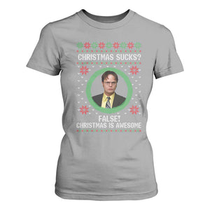 Christmas Sucks FALSE Christmas Is Awesome T Shirt For Women Funny Xmas Office Holiday Humor TS02 Sport Gray Print Your Wear