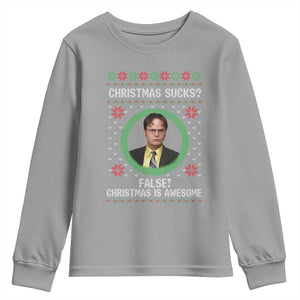 Christmas Sucks FALSE Christmas Is Awesome Youth Sweatshirt Funny Xmas Office Holiday Humor TS02 Sport Gray Print Your Wear
