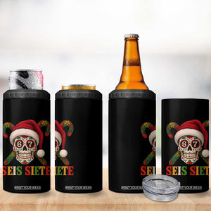Seis Siete Christmas Meme 4 in 1 Can Cooler Tumbler Sugar Skull 67 Santa Hat Candy Canes TS02 Print Your Wear