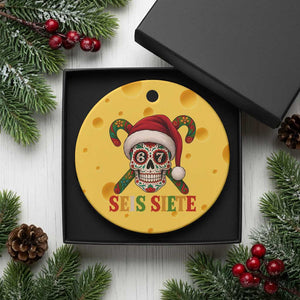 Seis Siete Christmas Meme Ceramic Ornament Sugar Skull 67 Santa Hat Candy Canes TS02 1pc Yellow Cheese Print Your Wear