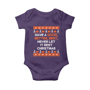 Good Better Best Christmas Inspirational Baby Onesie Never Let It Rest CFB Sports Fans Ugly Sweater Style TS02 Purple Print Your Wear