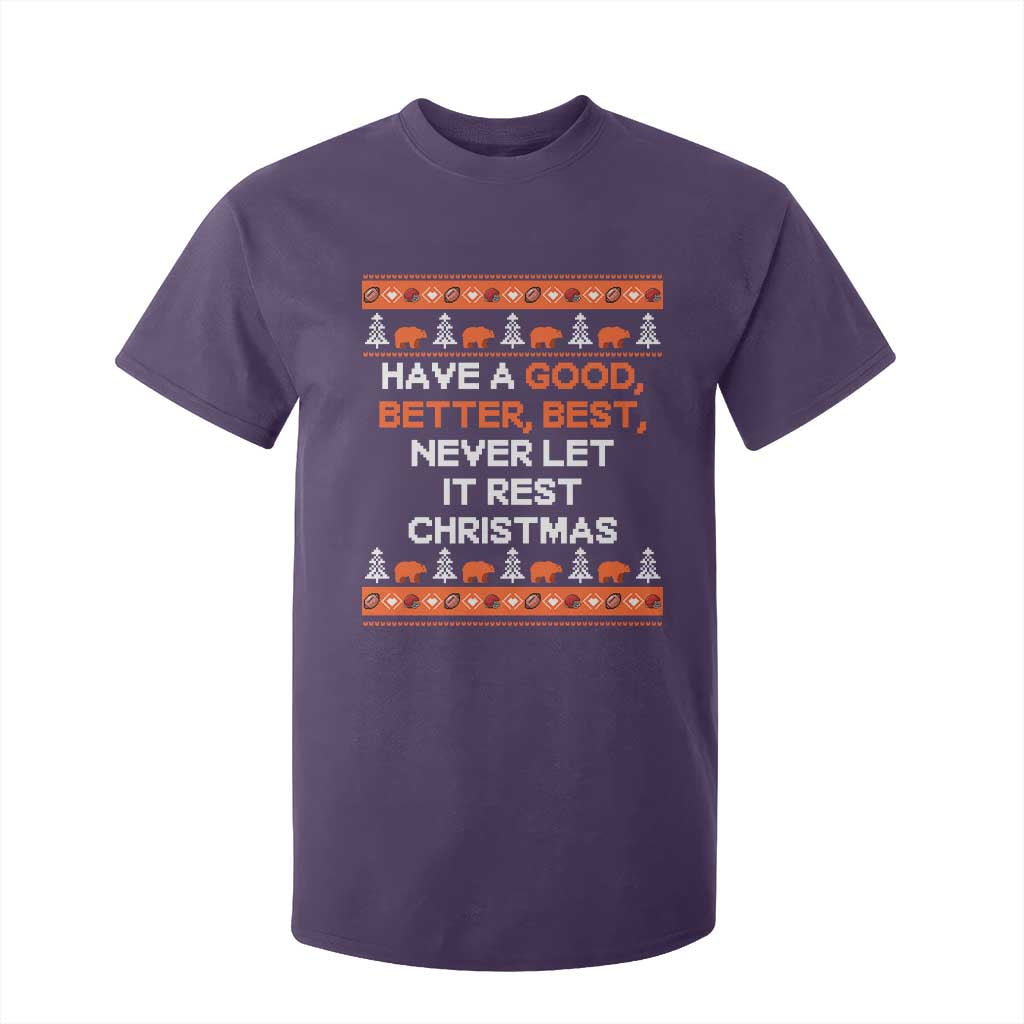 Good Better Best Christmas Inspirational T Shirt For Kid Never Let It Rest CFB Sports Fans Ugly Sweater Style TS02 Purple Print Your Wear