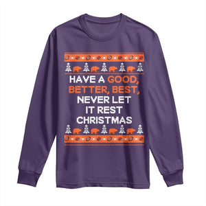 Good Better Best Christmas Inspirational Long Sleeve Shirt Never Let It Rest CFB Sports Fans Ugly Sweater Style TS02 Purple Print Your Wear