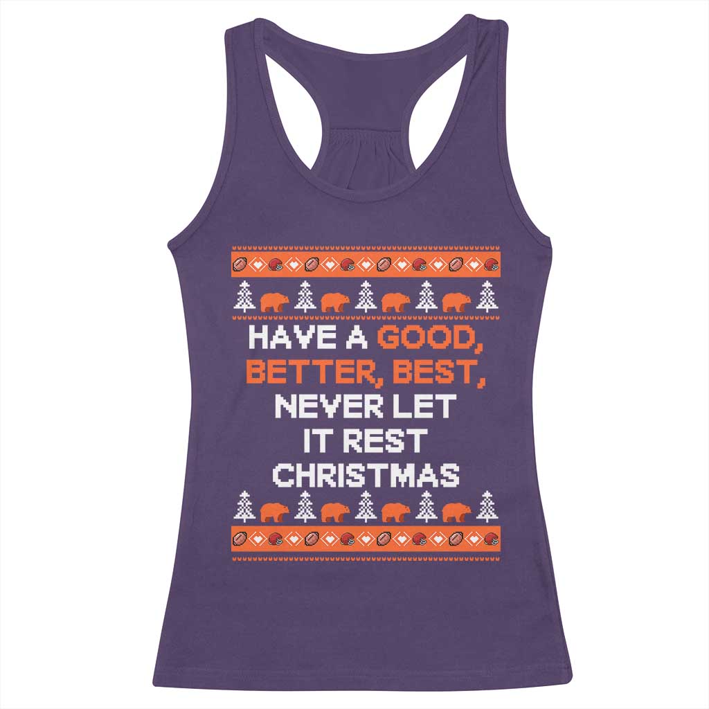 Good Better Best Christmas Inspirational Racerback Tank Top Never Let It Rest CFB Sports Fans Ugly Sweater Style TS02 Purple Print Your Wear