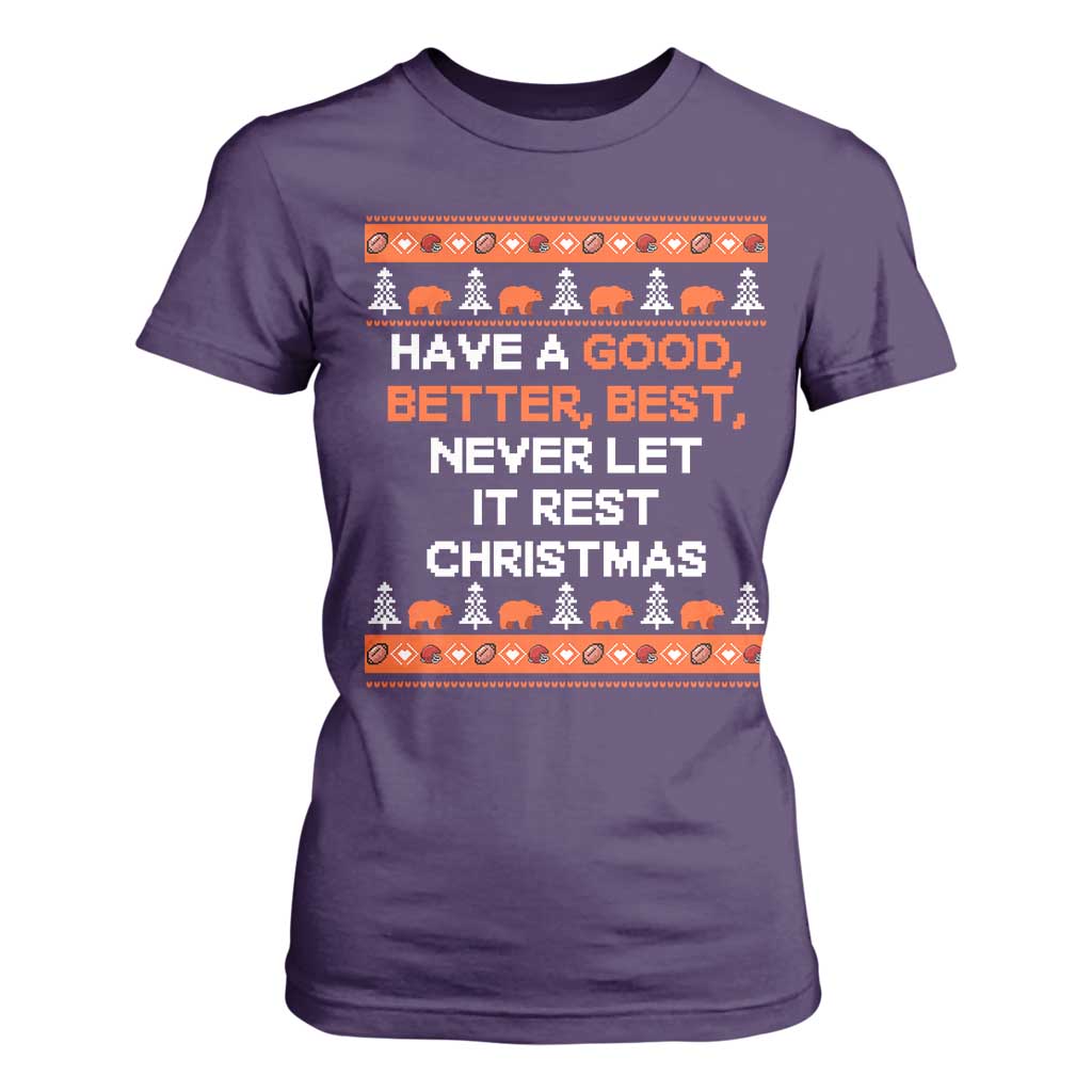 Good Better Best Christmas Inspirational T Shirt For Women Never Let It Rest CFB Sports Fans Ugly Sweater Style TS02 Purple Print Your Wear