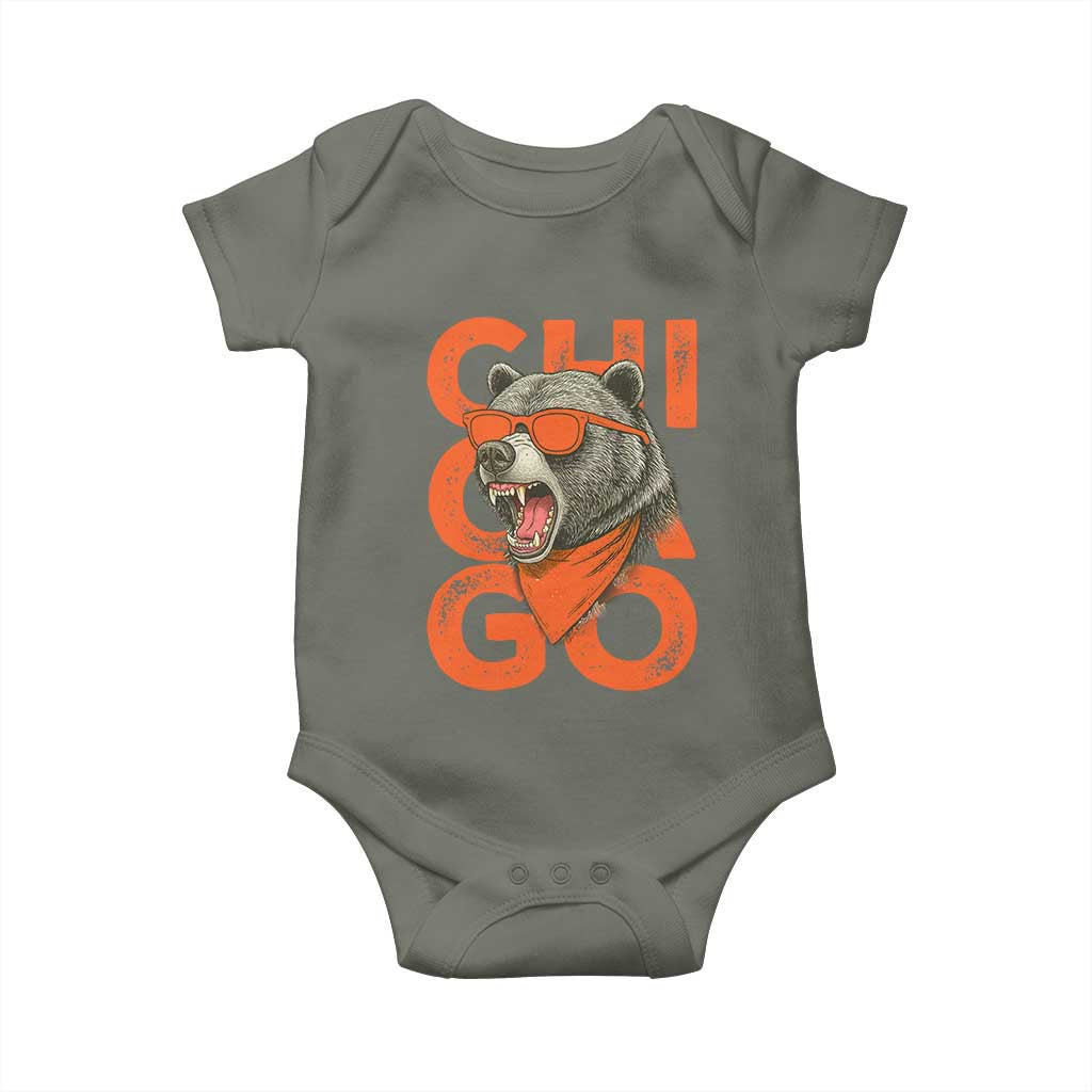 Cool Chicago Pride Br Graphic Baby Onesie TS02 Military Green Print Your Wear