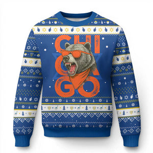 Cool Chicago Pride Br Graphic Hanukkah Ugly Sweater TS02 Blue White Print Your Wear