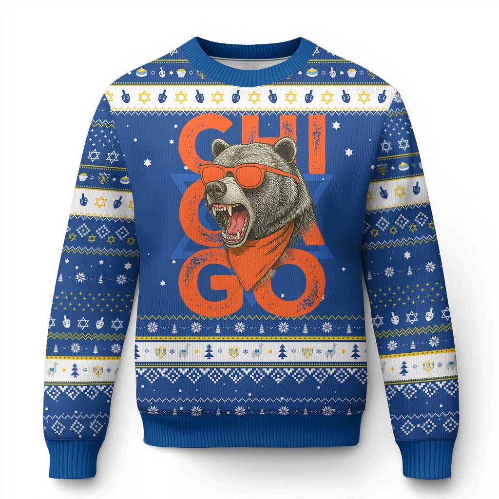 Cool Chicago Pride Br Graphic Hanukkah Ugly Sweater TS02 Blue White Print Your Wear