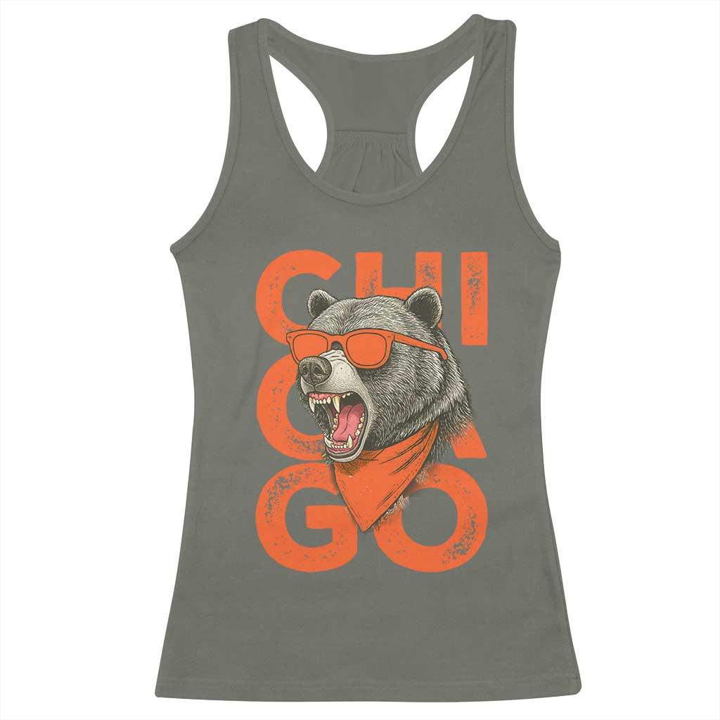 Cool Chicago Pride Br Graphic Racerback Tank Top TS02 Military Green Print Your Wear