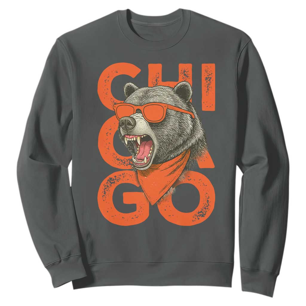 Cool Chicago Pride Sweatshirt Fierce Bear Graphic TS02 Dark Heather Print Your Wear