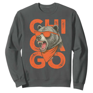 Cool Chicago Pride Sweatshirt Fierce Bear Graphic TS02 Dark Heather Print Your Wear