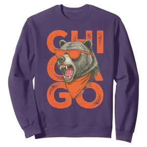 Cool Chicago Pride Sweatshirt Fierce Bear Graphic TS02 Purple Print Your Wear