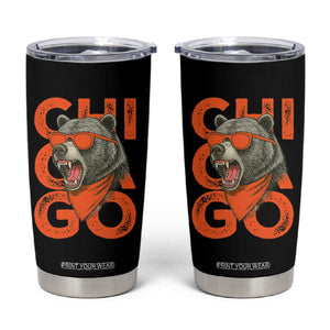Cool Chicago Pride Tumbler Cup Fierce Bear Graphic TS02 Black Print Your Wear