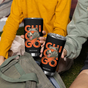 Cool Chicago Pride Tumbler Cup Fierce Bear Graphic TS02 Print Your Wear