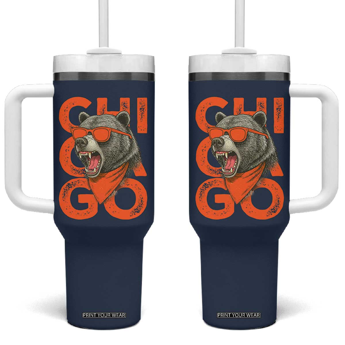 Cool Chicago Pride Br Graphic Tumbler With Handle TS02 One Size: 40 oz Navy Print Your Wear