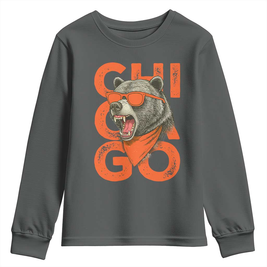 Cool Chicago Pride Br Graphic Youth Sweatshirt TS02 Dark Heather Print Your Wear