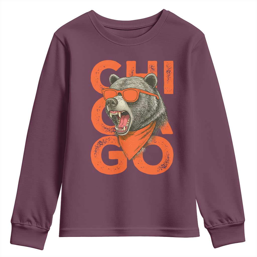 Cool Chicago Pride Br Graphic Youth Sweatshirt TS02 Maroon Print Your Wear