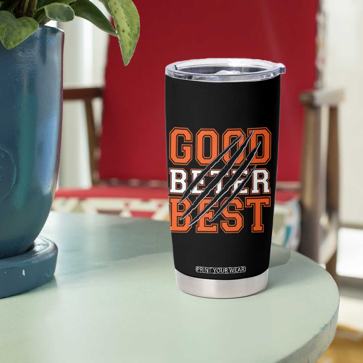 Good Better Best Chicago Football Inspirational Tumbler Cup Claw Scratch Graphic for Fan TS02 Print Your Wear