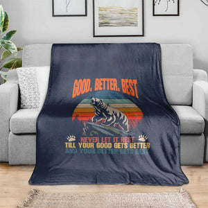 Retro Mountain Bear Outdoor Adventure Throw Blanket Good Better Best Inspiration Motivation TS02 Print Your Wear