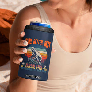Retro Mountain Bear Outdoor Adventure 4 in 1 Can Cooler Tumbler Good Better Best Inspiration Motivation TS02 Print Your Wear