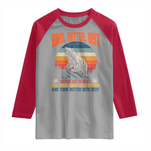 Retro Mountain Bear Outdoor Adventure Raglan Shirt Good Better Best Inspiration Motivation TS02 Sport Gray Red Print Your Wear