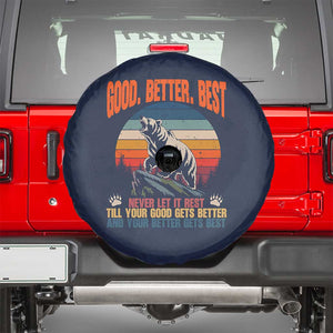 Retro Mountain Bear Outdoor Adventure Spare Tire Cover Good Better Best Inspiration Motivation TS02 Navy Print Your Wear