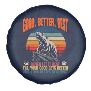 Retro Mountain Bear Outdoor Adventure Spare Tire Cover Good Better Best Inspiration Motivation TS02 Print Your Wear