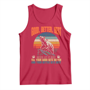 Retro Mountain Bear Outdoor Adventure Tank Top Good Better Best Inspiration Motivation TS02 Red Print Your Wear