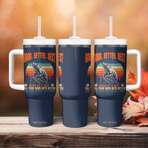 Retro Mountain Bear Outdoor Adventure Tumbler With Handle Good Better Best Inspiration Motivation TS02 Print Your Wear