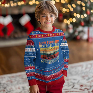Good Better Best Motivational Hanukkah Ugly Sweater Retro Never Let It Rest TS02 Blue Red Print Your Wear