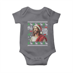 Funny Jesus Birthday Baby Onesie All the Cool People Are Born in December TS02 Charcoal Print Your Wear