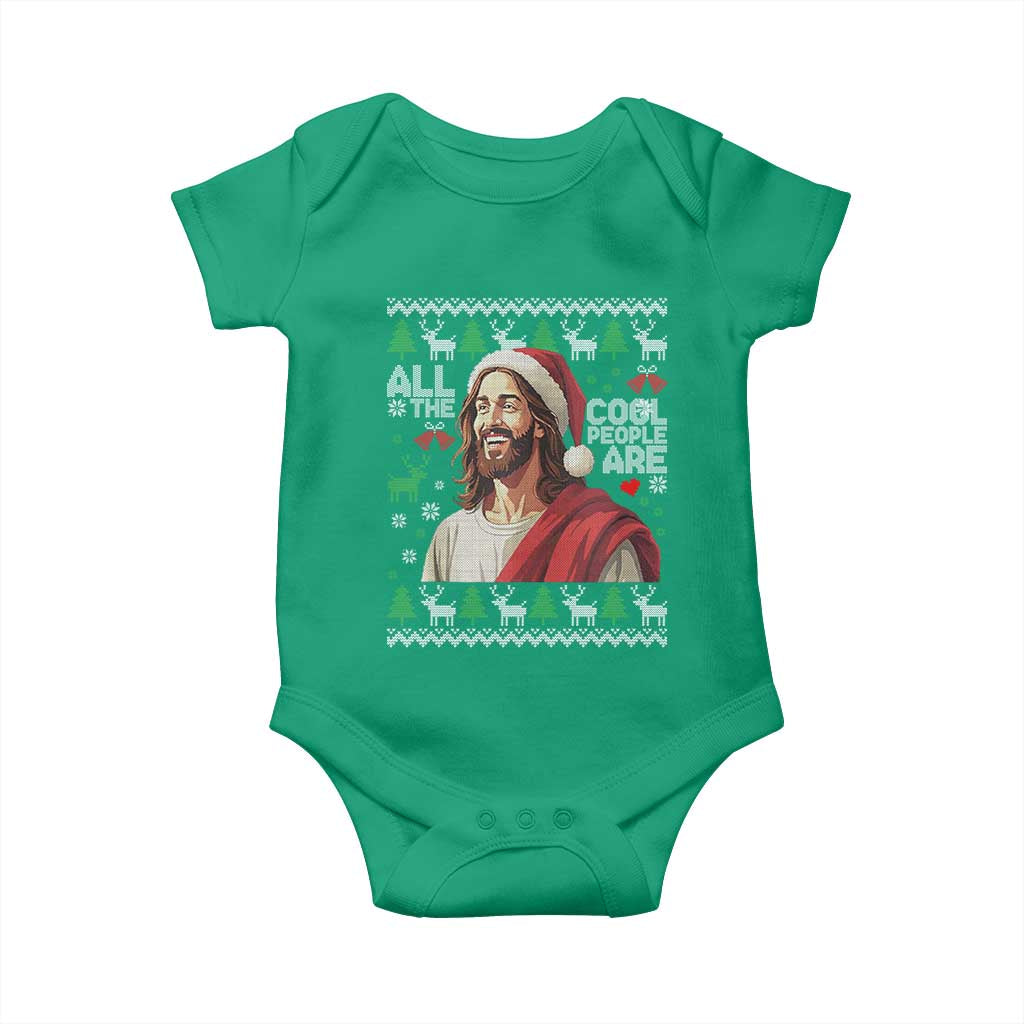 Funny Jesus Birthday Baby Onesie All the Cool People Are Born in December TS02 Irish Green Print Your Wear