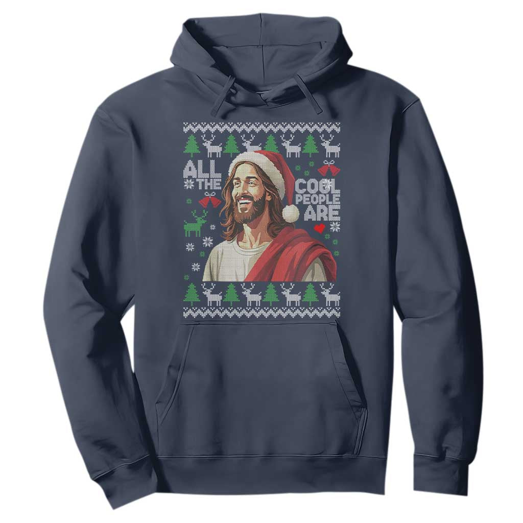 Funny Jesus Birthday Hoodie All the Cool People Are Born in December TS02 Navy Print Your Wear