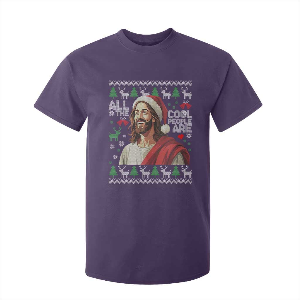 Funny Jesus Birthday T Shirt For Kid All the Cool People Are Born in December TS02 Purple Print Your Wear