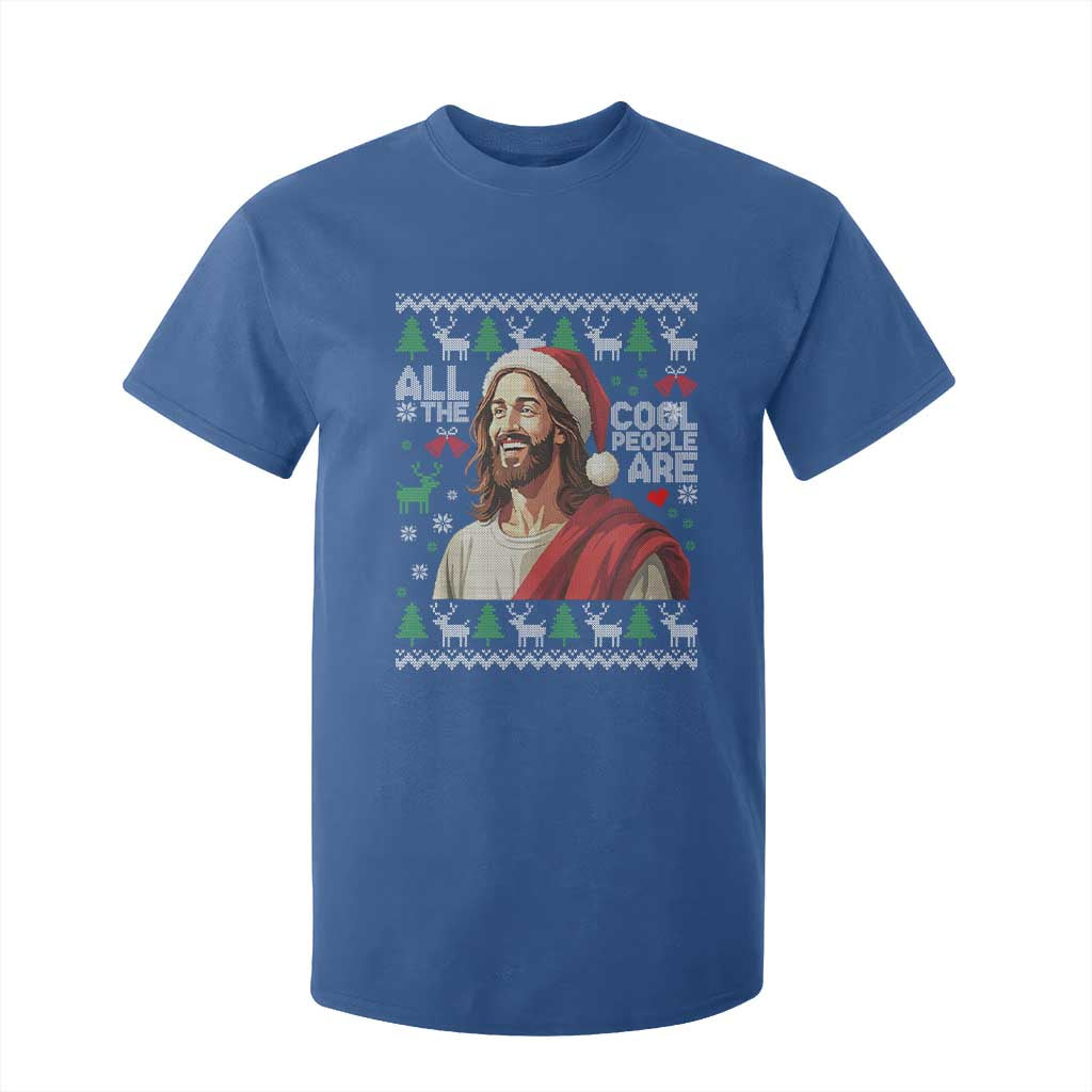 Funny Jesus Birthday T Shirt For Kid All the Cool People Are Born in December TS02 Royal Blue Print Your Wear