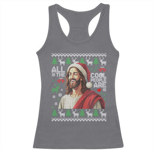 Funny Jesus Birthday Racerback Tank Top All the Cool People Are Born in December TS02 Charcoal Print Your Wear