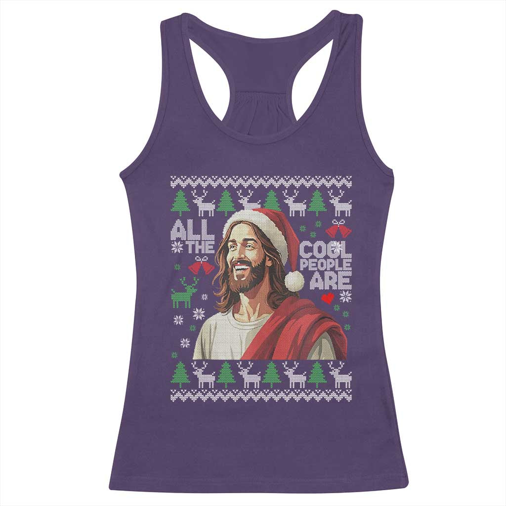 Funny Jesus Birthday Racerback Tank Top All the Cool People Are Born in December TS02 Purple Print Your Wear
