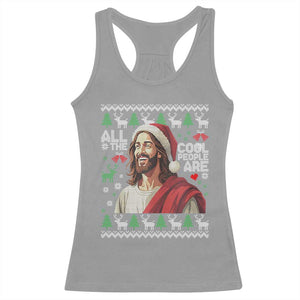 Funny Jesus Birthday Racerback Tank Top All the Cool People Are Born in December TS02 Sport Gray Print Your Wear