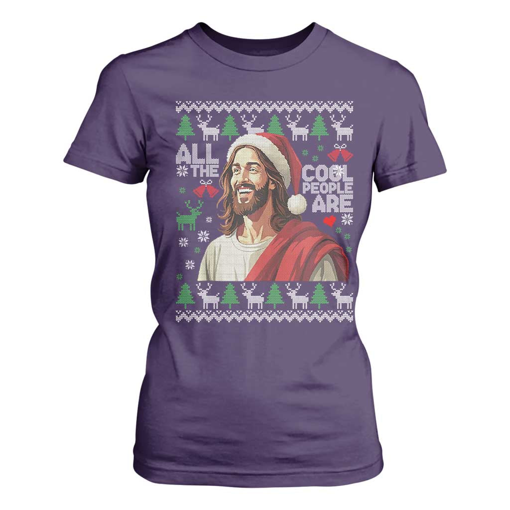 Funny Jesus Birthday T Shirt For Women All the Cool People Are Born in December TS02 Purple Print Your Wear